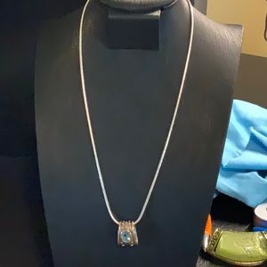 Topaz and silver necklace 16”